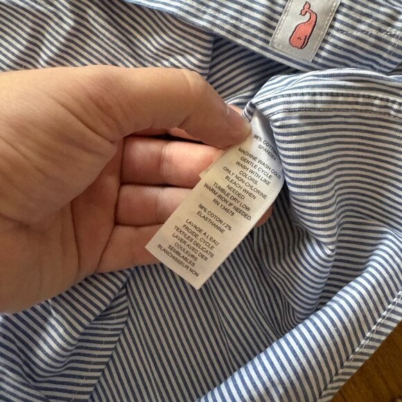 Vineyard Vines Long Sleeve Front Button Shirt Stripe Blue Women’s Size M - Picture 7 of 7